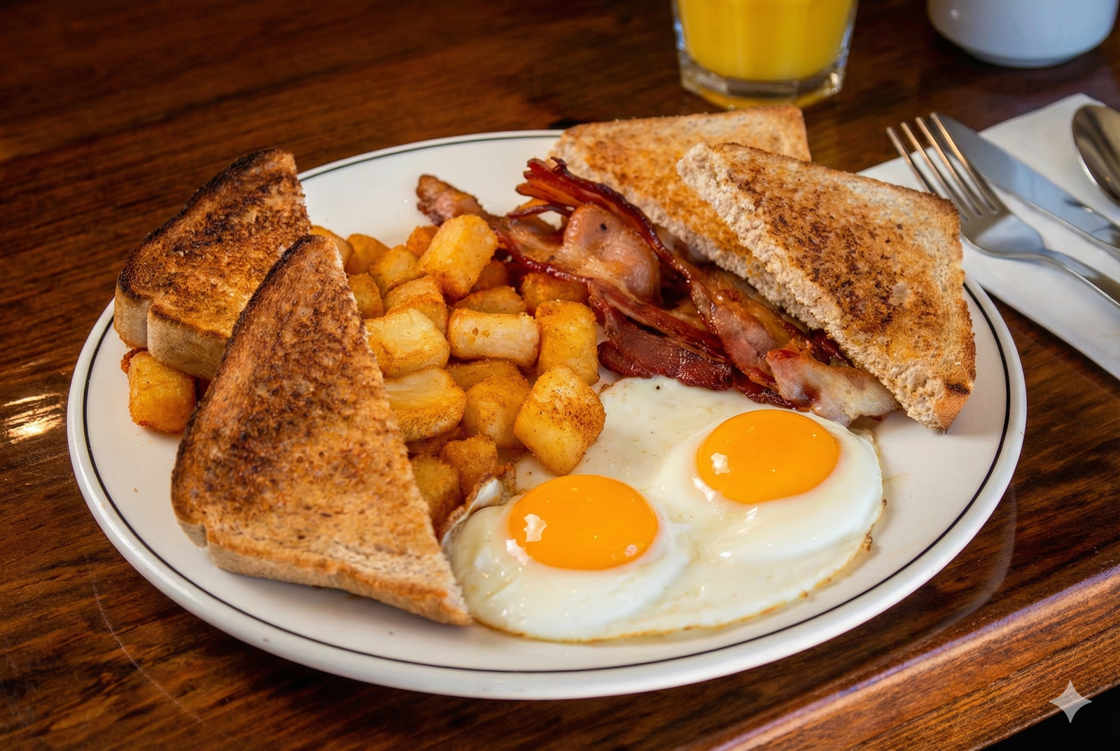 Bacon and Eggs - Classic breakfast with crispy bacon and perfectly cooked eggs